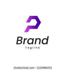 Initial Letter P line outline Logo