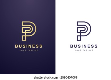 Initial Letter P Logo For Business or Media Company.