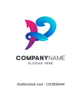 initial letter P logo design