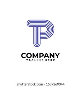 Inspiración en el diseño del logotipo P de la letra inicial