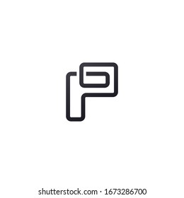 diseño del logotipo de la letra inicial p