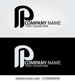 Diseño del logotipo de la letra P inicial