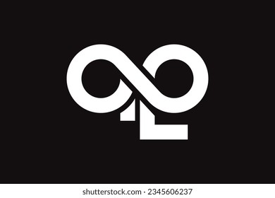 Initial letter a p logo design template creative and professional infinity logo on black background
