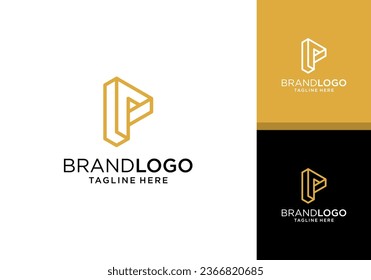 Initial letter P logo design vector	
