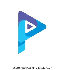 initial letter p logo design. P play logo icon,music vector illustration design.