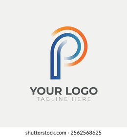 Initial Letter P Logo Design Symbol Minimal Letter P Icon Logo Vector Template