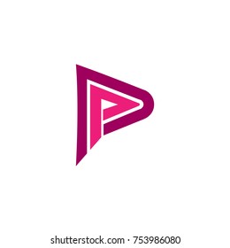 initial letter p logo design in purple colored