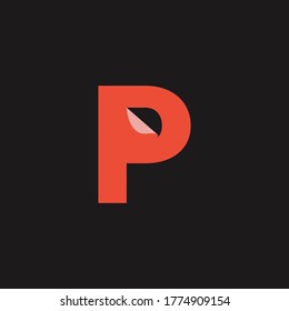 Initial Letter P Logo with Folding Icon Concept. Creative Minimal Alphabet Emblem Design Template. Graphic Symbol for Corporate Business Identity.Creative Vector Graphic Element.