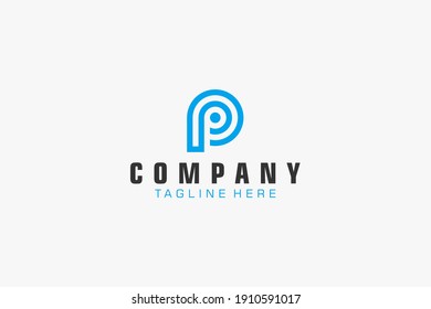 Initial Letter P Logo.  Geometrische Hexagonallinie, isoliert. Für Unternehmens-, Bau- und Technologielogos geeignet. Flaches Vectorlogo-Design-Vorlagenelement.