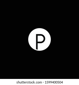 Initial letter P logo or icon with circle shape