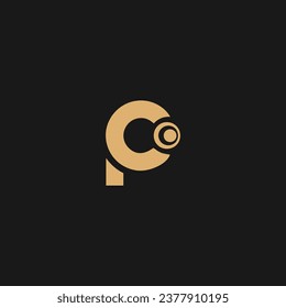 Initial letter P logo or P Lens logo vector design template, Creative letter P logo design,
