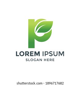 logotipo de la letra inicial P. logotipo de naturaleza. adecuado para su empresa 