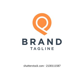 Logo De La Letra Inicial P. Forma geométrica anaranjada aislada en fondo blanco. Usable para logotipos de empresas y marcas. Elemento de plantilla de diseño de logotipo de vectores planos.