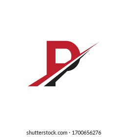 initial letter p logo swoosh
