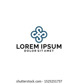 Initial letter p logo template with infinity pin locator symbol in flat design monogram illustration