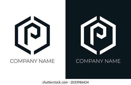 Initial letter p logo vector design template. Creative modern trendy p typography and black colors.