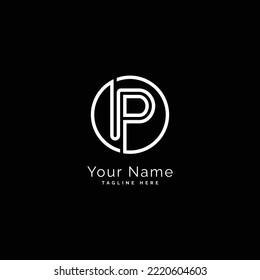 Initial Letter P Logo Vector Design Template, Round Shape Logo with Alphabet P