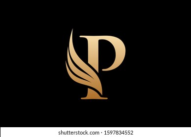 Initial Letter P Logo Wings Symbol Stock Vector (Royalty Free) 1597834552