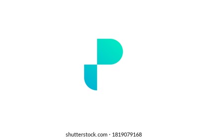 Initial letter P logotype gradient monogram vektor