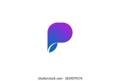 Initial letter P logotype gradient monogram vektor