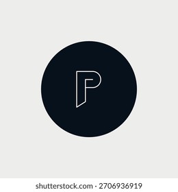 Initial Letter P Minimalist logo design. Vector Illustration.