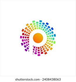 Initial letter P. Music wave logotype. Elegant music sound logo fit for business and music event. 