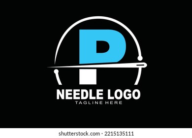 initial Letter P needle logo