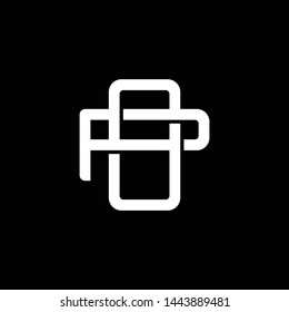 Initial letter P and O, PO, OP, overlapping interlock monogram logo, white color on black background