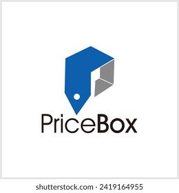Initial Letter P Package Set with Hexagon Gift Box Cubes for Logo Design Logistics Freight Warehouse Cargo etc