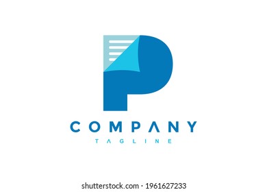 	
initial letter P paper logo	
