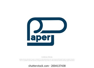 Initial Letter P Paper Sheet Logo Design Vector