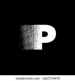 Initial Letter P Particle Effect Logo Design