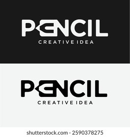 Initial Letter P Pencil Logo Icon Design For Education School