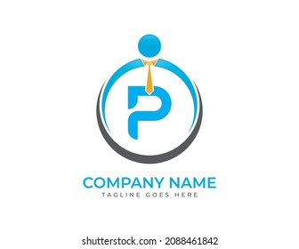 initial letter P People, Human Logo. Businessman Logo Vector illustrations. Vector Logo design for business and consulting company.