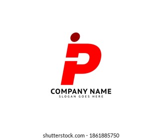 Initial Letter P People Logo Design