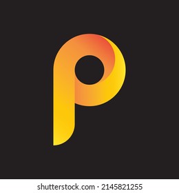 Initial letter P with people logo concept, gradient vibrant colors