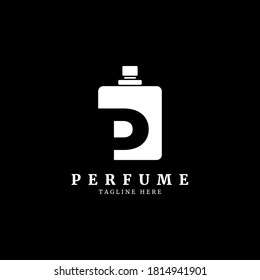Letra inicial con logotipo abstracto de perfume. Diseño del logotipo de perfume P de lujo