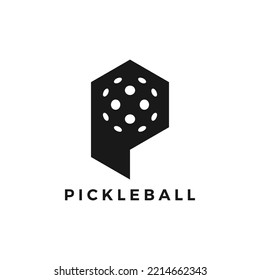 initial letter P pickleball negative space