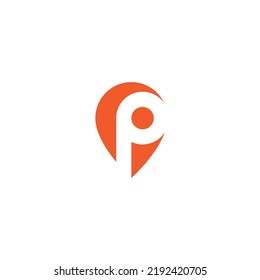 Initial Letter P Pin Point Logo Design Element