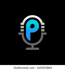 Initial Letter P Podcast Logo Design