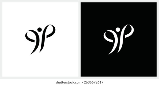 initial letter P PP people logo design inspiration