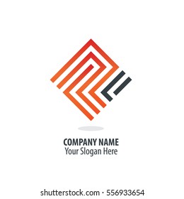 Initial Letter P R Maze Concept Design Logo