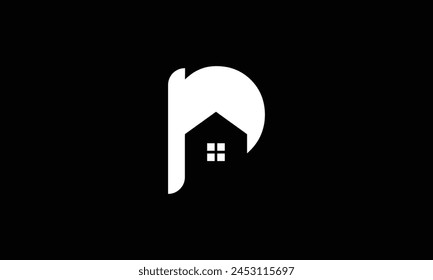 Initial letter P real estate logo vector, initial letter P house logo