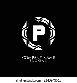 CARTA INICIAL P , LOGOTIPO DE RONDA