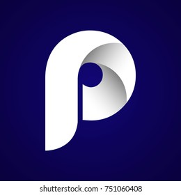 Initial Letter P Rounded Lowercase Logo. Logo template.
