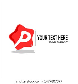 Initial Letter p Rounded star Logo