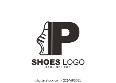 initial Letter P shoes logo