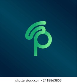 Initial Letter P Signal Logo Design