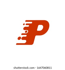 initial letter P with speed effect. Vector logo template
