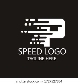 Initial Letter P Speed Logo Design Template